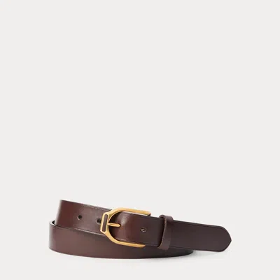 Ralph Lauren Welington Stirrup-buckle Leather Belt In Luggage Brown