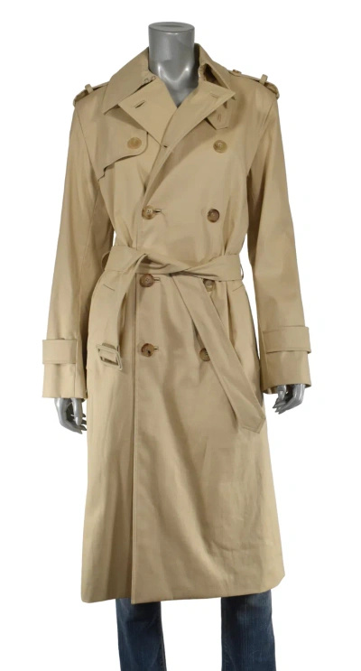 Pre-owned Ralph Lauren Purple Label Women's  Tan Belted Trench Coat Jacket $2898