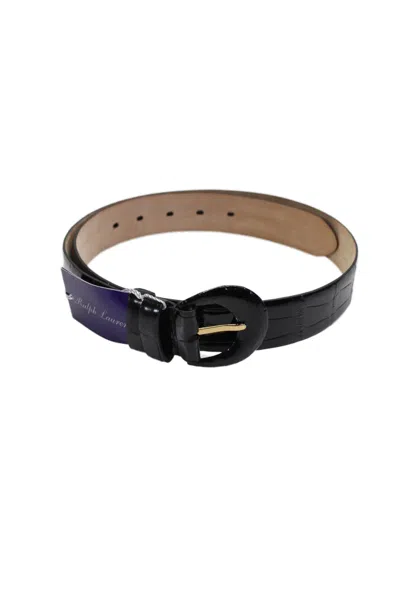 Ralph Lauren Womens Genuine American Alligator Belt Black