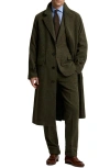 Ralph Lauren Purple Label Wool & Silk Blend Tick Weave Topcoat In Green