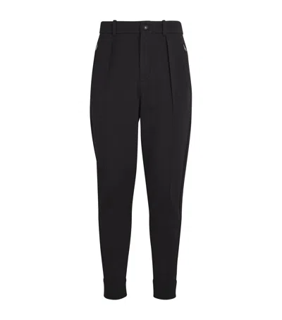 Ralph Lauren Wool-blend Pleated Sweatpants In Black