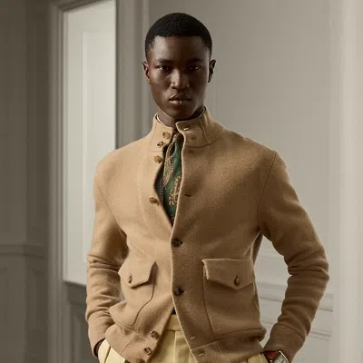 Ralph Lauren Wool-cashmere Cardigan In Classic Camel
