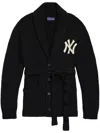 Ralph Lauren X Yankees Cashmere Cardigan In Black