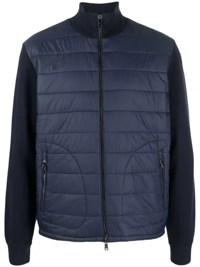 Ralph Lauren Zip-front Padded-panel Sweater In Classic Chairman Navy