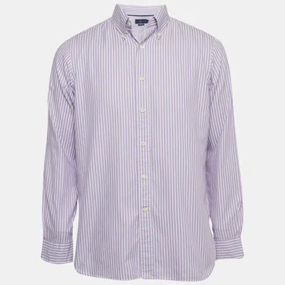 Pre-owned Polo Ralph Lauren Purple Striped Cotton Buttoned Down Shirt M