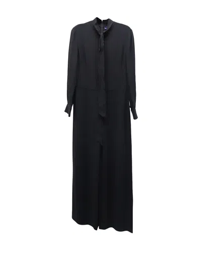 Polo Ralph Lauren Pussy Bow Jumpsuit In Black Polyester