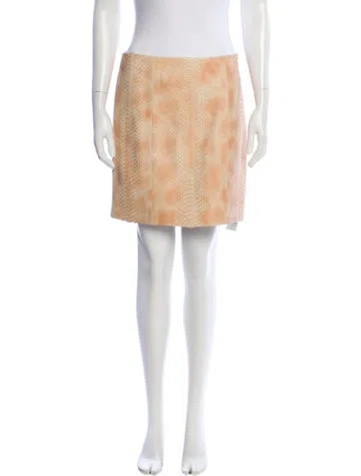 Pre-owned Ralph Lauren Python Mini Skirt W/ Tags In Neutral