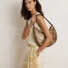 Ralph Lauren Python-embossed Large Tasha Shoulder Bag In Tan Multi In Brown