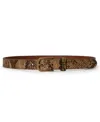 Ralph Lauren Python-embossed Leather Belt In Brown