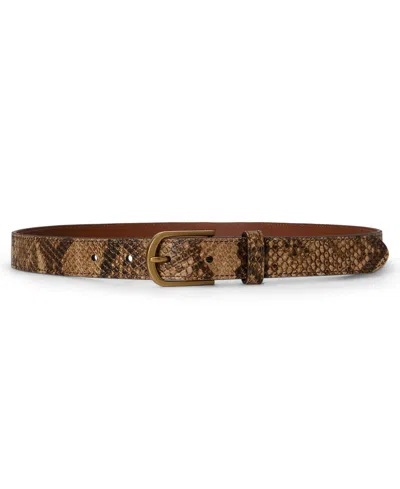 Ralph Lauren Python-embossed Leather Belt In Brown