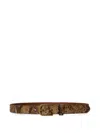 Ralph Lauren Python-embossed Leather Belt In Gold