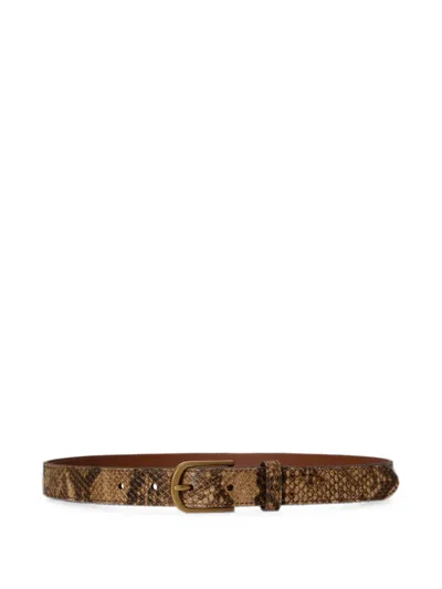 RALPH LAUREN PYTHON-EMBOSSED LEATHER BELT