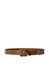 Ralph Lauren Python Embossed Leather Belt In Brown