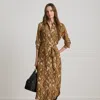 Ralph Lauren Python-print Georgette Shirtdress In Tan Multi In Tan Multi