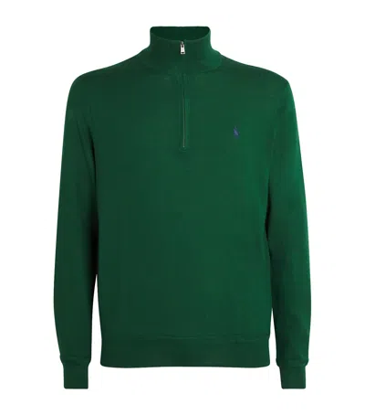 Polo Ralph Lauren Quarter-zip Performance Sweater In Green | ModeSens