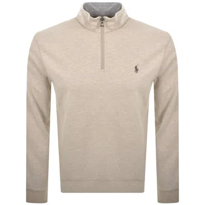 Ralph Lauren Quarter Zip Sweatshirt Beige