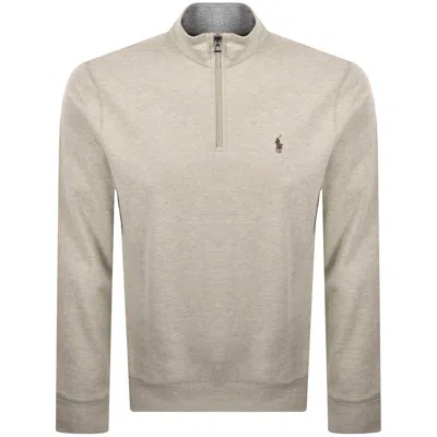 Ralph Lauren Quarter Zip Sweatshirt Beige In Neutral