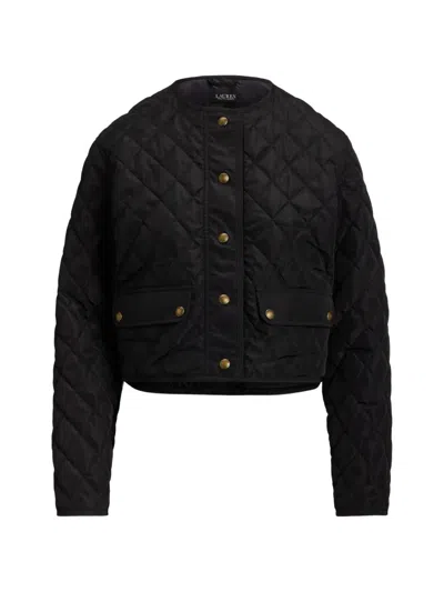 Ralph Lauren Quilted Button-front Jacket In Black