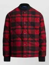 Ralph Lauren Quilted Checked Bomber Jacket With Ribbed Cuffs In Red