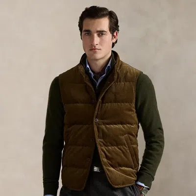 Ralph Lauren Quilted Corduroy Vest In Brown