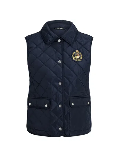 Ralph Lauren Quilted Crest-patch Gilet In Blue