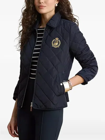 Ralph Lauren Quilted Crest-patch Jacket In Blue