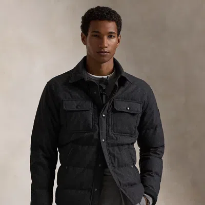 Polo Ralph Lauren Quilted Down Shirt Jacket In Dark Charcoal ModeSens