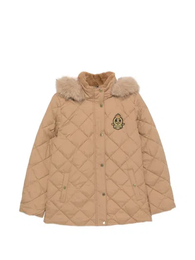 Ralph Lauren Quilted Faux Fur-trim Jacket In Neutrals