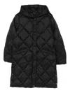 Ralph Lauren Quilted Hooded Coat In Black