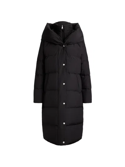 Ralph Lauren Quilted Hooded Coat In Black