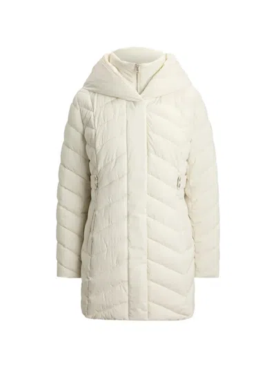 Ralph Lauren Quilted Hooded Coat In White