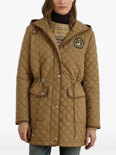 Ralph Lauren Quilted Hooded Jacket In Brown