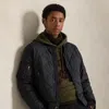 Ralph Lauren Quilted Jacquard Bomber Jacket In Blue