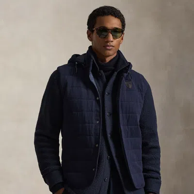 Ralph Lauren Quilted Jersey Hooded Vest In Multi