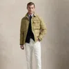 Ralph Lauren Quilted Linen Down Jacket In Rl Khaki