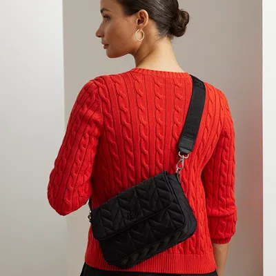 Ralph Lauren Quilted Medium Stevie Messenger Bag In Black