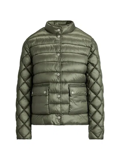 Ralph Lauren Quilted Mock-neck Jacket In Green