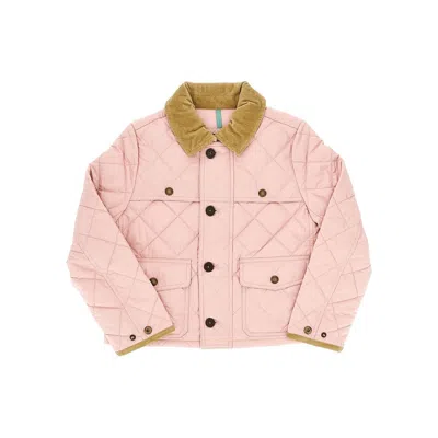 Ralph Lauren Quilted Nylon Jacket With Logo Embroidery Kids In Pink