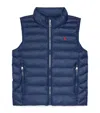 Ralph Lauren Quilted Polo Pony Gilet In Blue