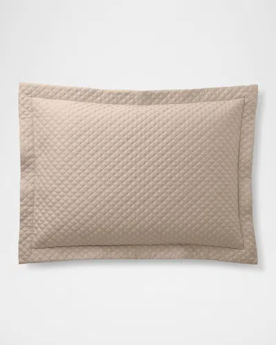 Ralph Lauren Quilted Sateen Argyle Standard Sham In Brown