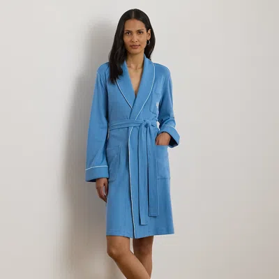 Ralph Lauren Quilted Shawl-collar Robe In Blue