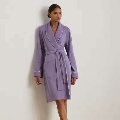 Ralph Lauren Quilted Shawl-collar Robe In Purple