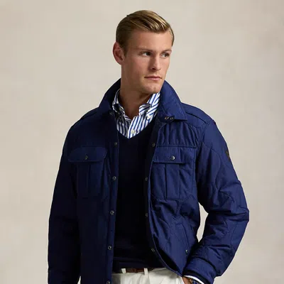 Polo Ralph Lauren Quilted Shirt Jacket In Newport Navy