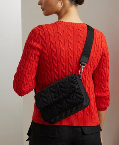 Ralph Lauren Quilted Small Stevie Messenger Bag In Black