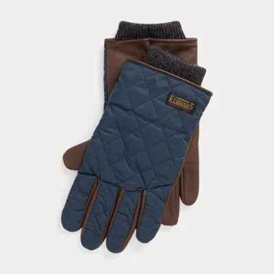 Polo Ralph Lauren Quilted Touch Screen Field Gloves In Hunter Navy