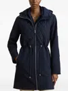 Ralph Lauren Quilted-panel Drawstring Coat In Blue