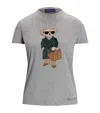 Ralph Lauren Bear Graphic Print Tshirt With Short Sleeves In Gray