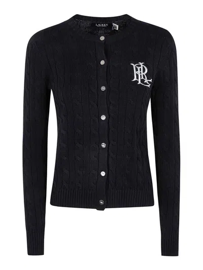 Ralph Lauren Ralhan Long Sleeve Cardigan In Black