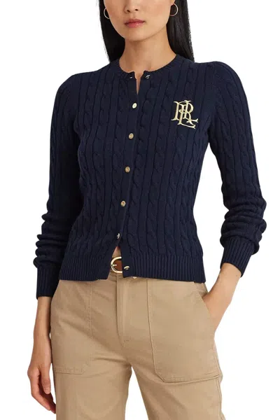 Ralph Lauren Ralhan Long Sleeve Cardigan In Brown