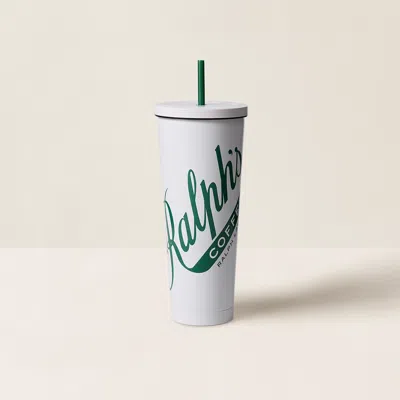 Ralph Lauren Ralph's Coffee Iced Beverage Cup & Straw In White